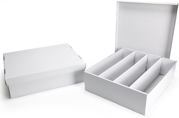 Calenzana 3200-Count Trading Cardboard Storage Boxes 2 Pack, 4 Row White Card - Image 7
