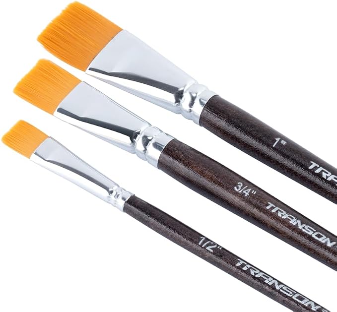 Transon Flat Paint Brush Set 3pcs - Image 6
