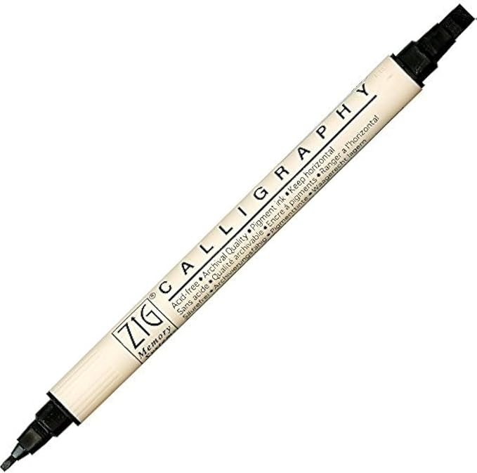 Zig Memory System Calligraphy Marker Pure Black 2 Set by Zig