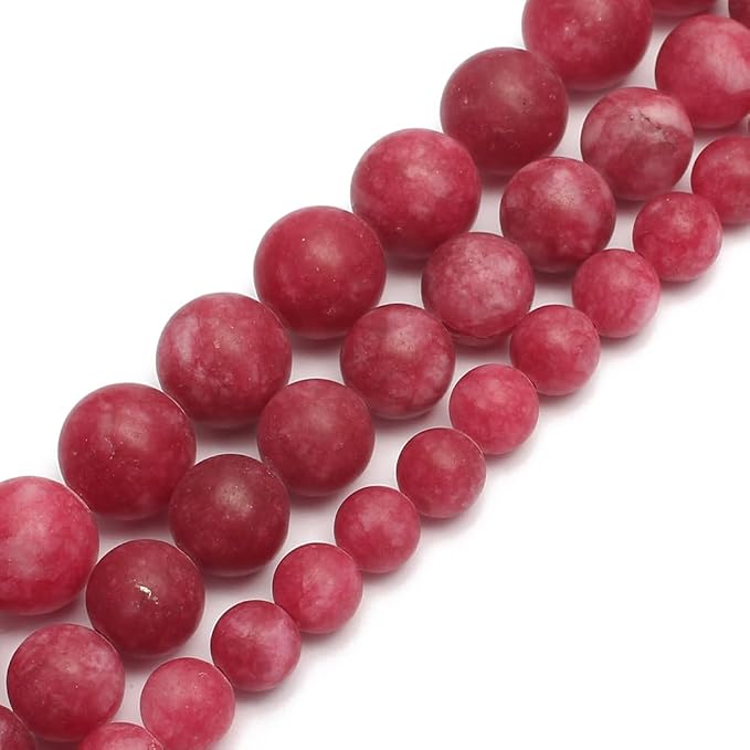 60pcs Natural Matte Red Gemstone Beads,6mm Frosted Round Loose Stone Beads - Image 7