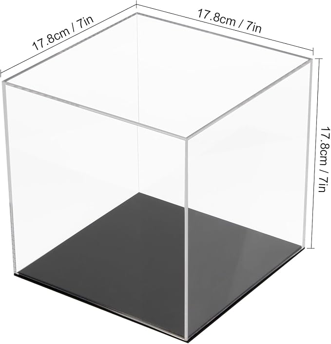 Acrylic Box with Black Base, Simple Self-Assembly Clear Trophy Display Case - Image 7