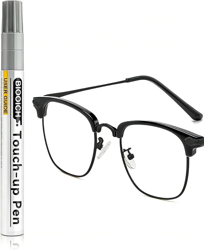 Gloss Black Eyeglass Frame Touch Up Paint Pen, All-in-One Touch Up Kit by BIOOICH