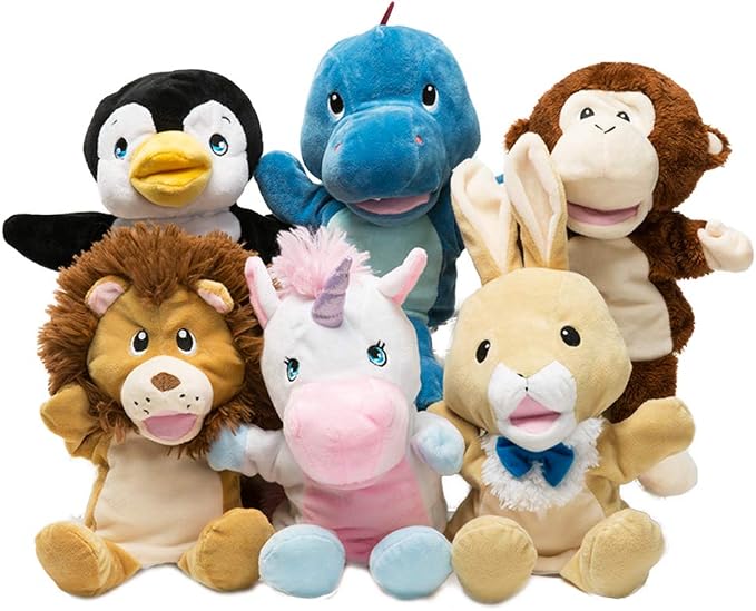 HollyHOME Hand Puppets Lion Plush Animal Zoo Animal Puppets 14 Inches Yellow - Image 8