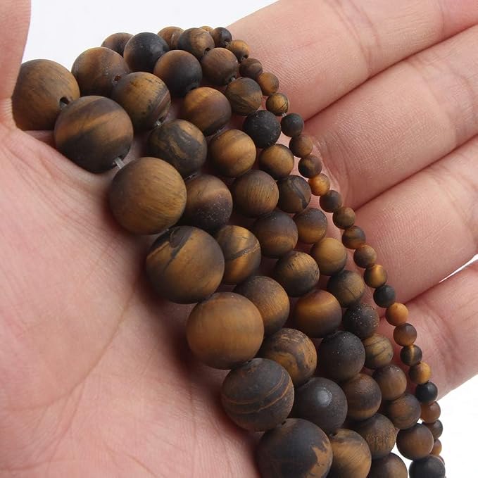 6mm Matte Classic Tiger Eye Bead, 15-Inch Matte Round Loose Stone Beads - Image 8