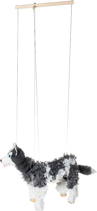 Artisan Owl Siberian Husky Marionette Puppet - Image 5