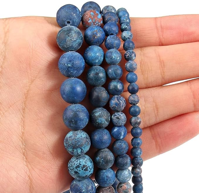 36pcs Natural Matte American Turquoise Gemstone Beads,10mm Frosted Round Loose - Image 7