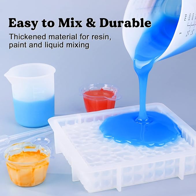 LET'S RESIN Silicone Measuring Cups, 450ml Accurate 2 Scales & 100ml Durable - Image 6