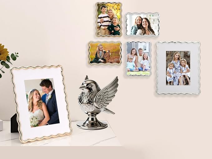 3-2x3'' Silver Heavy-Duty Zinc Alloy Picture Frames, Wave Design Silver Picture - Image 9