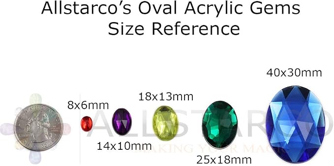 40x30mm Blue Sapphire Lite .LS Large Flat Back Oval Acrylic Rhinestones Cosplay - Image 9