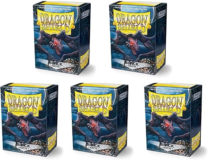 5 Packs Dragon Shield Matte Black Standard Size 100 ct Card Sleeves Value - Image 6