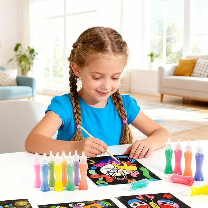RivanPal Colorful Sand Art Kit Crafts, 26 Different Cartoons - Image 8