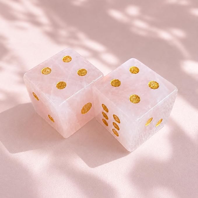 2PCS Crystal D6 Dice, 16mm Natural Gemstone Mahjong Dice Set Stone Dice - Image 7