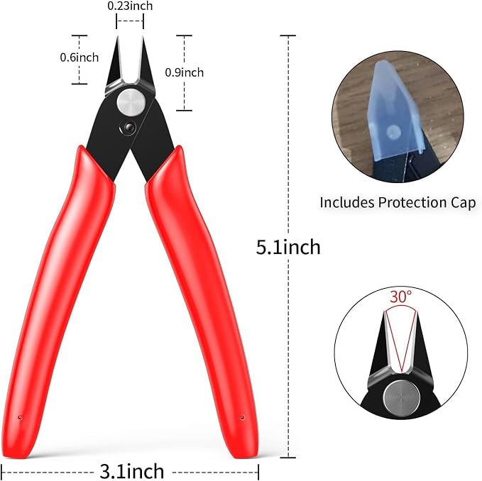 BOENFU Precision Wire Cutter Zip Tie Cutters Flush Cutters Nippers Small Side - Image 6