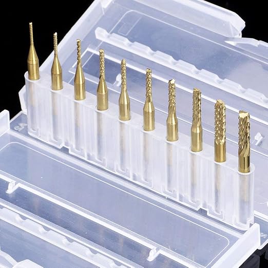 Titanium Coated Engraving Milling Cutter Carbide Bits, 1/8'' Shank, 10 Pieces - Image 6