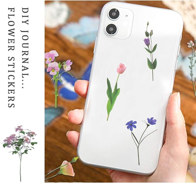 80 Pieces Natural Flower Stickers - Image 6
