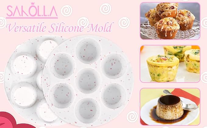 Sakolla 2 Pack Silicone Egg Bite Molds - Image 6