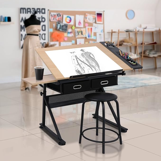 ZENY Drafting Table Art Desk Drawing Table Height Adjustable Artist Table - Image 8