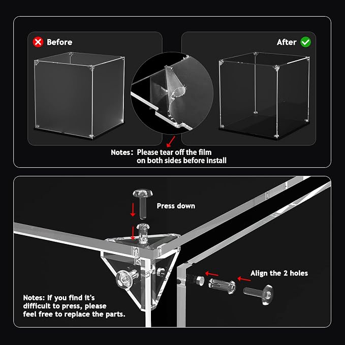 Clear Acrylic Display Case, Self-Assemble Showcase - Image 6