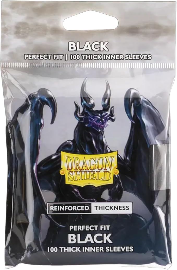 Dragon Shield - Standard Perfect Fit Thick Inner Sleeves - - Black by DragonShield