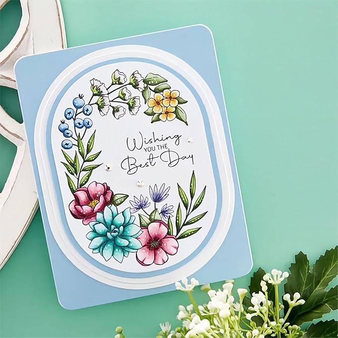 Oval Border Die Cuts for Card Making, Metal Cutting Dies Embossing Paper Dies - Image 5