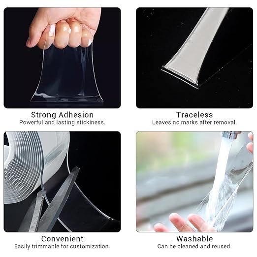 3 Rolls Double Sided Tape, Nano Tape, Transparent Adhesive Tape, Traceless - Image 7