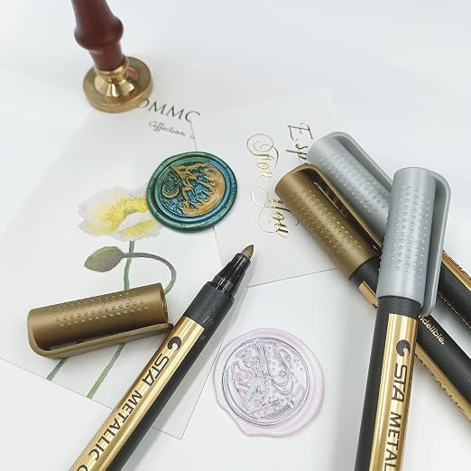 Wax Seal Pen Kit,Wax Seal Pen for Decorating Wax Seal Bead Sticks, Metallic - Image 7