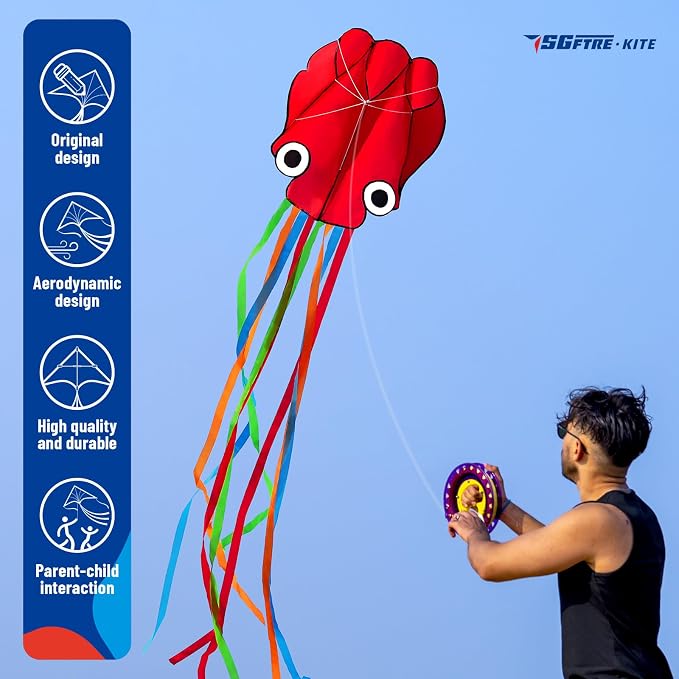 SGftre 3 Piece Set Butterfly Delta Octopus Kites - Image 6