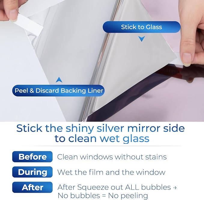Coavas Window Privacy Film Daytime See Out Not in, 98% UV Blocking Heat Control - Image 9
