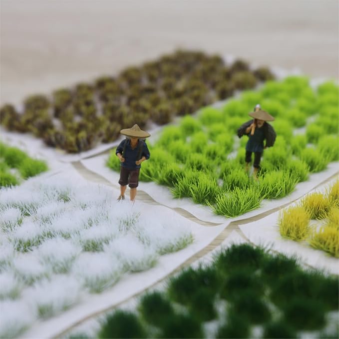Woohome 78 PCS Static Grass Tuft 2 Size Model Grass Tufts Railway Artificial - Image 8