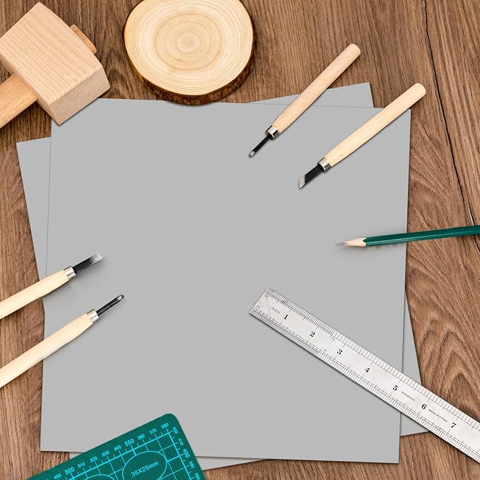 Yeaqee 12 Pcs 12 x 12 Inch Linoleum Blocks - Image 7