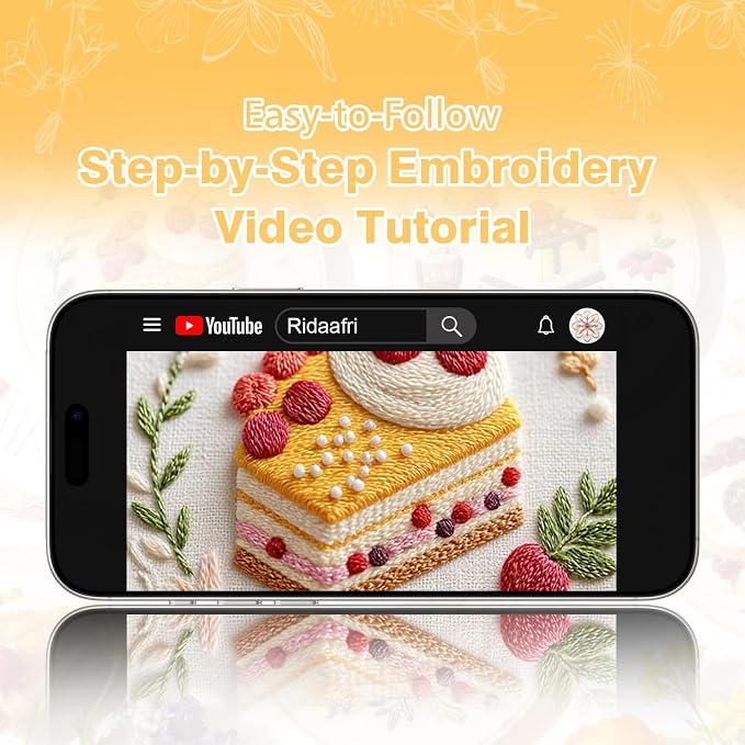 RidaaFri Embroidery Kit for Beginners, Includes Hoop, Step-by-Step Guide - Image 7