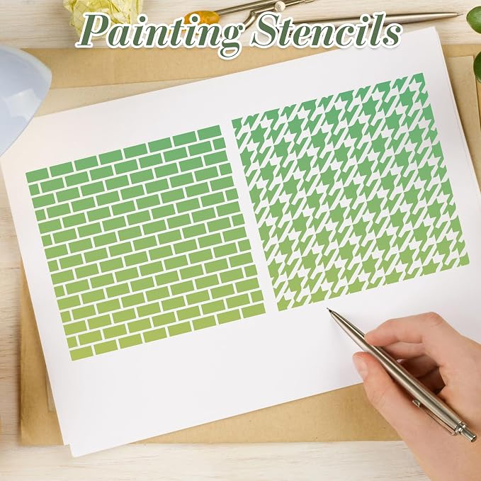 Texture Stencils for Crafts Reusable 16Pcs Stencils | DIY Art Painting Stencil - Image 6