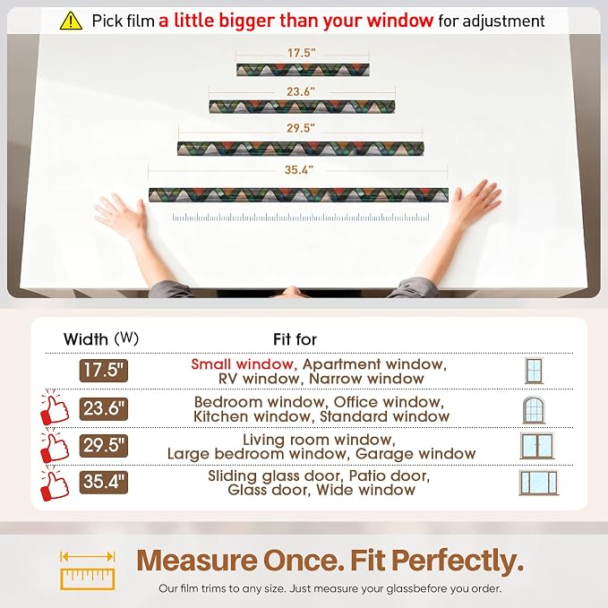 Window Privacy Film, Stained Glass Static Cling Rainbow Stickers 35.4" x - Image 8