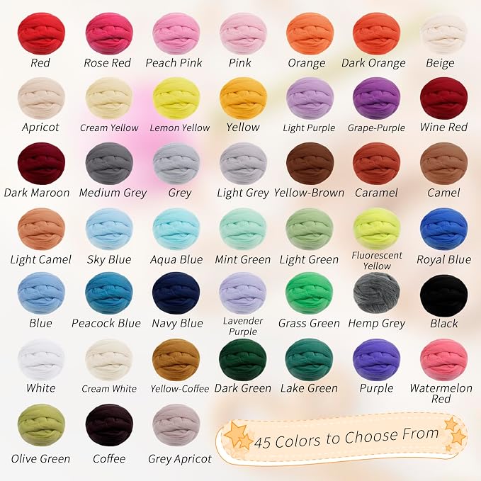 JeogYong Needle Felting Wool, 17.64oz Wool Roving Chunky Wool Yarn, Peacock - Image 7