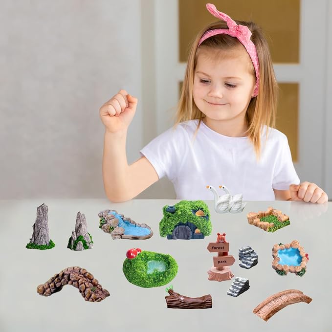 U-Zimikee 45 Pcs Resin Mini Garden Accessories - Image 7