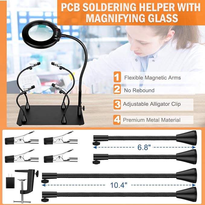 Soldering Helping Hands 12X Magnifying Glass - Image 7