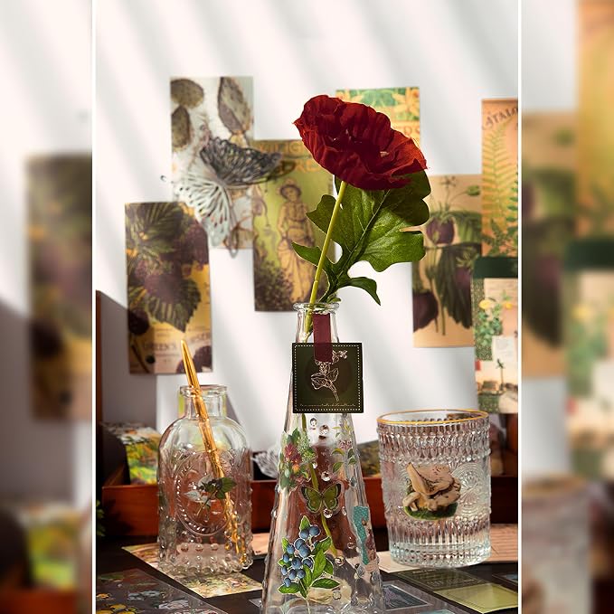 Draupnir Scrapbooking Supplies Kit, Vintage Botanical Aesthetic Scrapbook Kit - Image 6