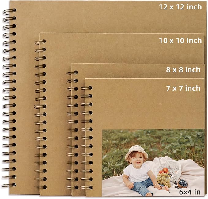 8x8 Inch DIY Scrapbook Photo Album, Hardcover Kraft Paper Acid-Free, 20 Sheets - Image 9