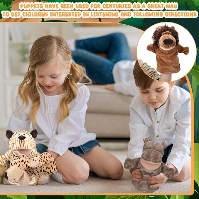RoundFunny 4 Pcs Hand Puppet Animal - Image 6