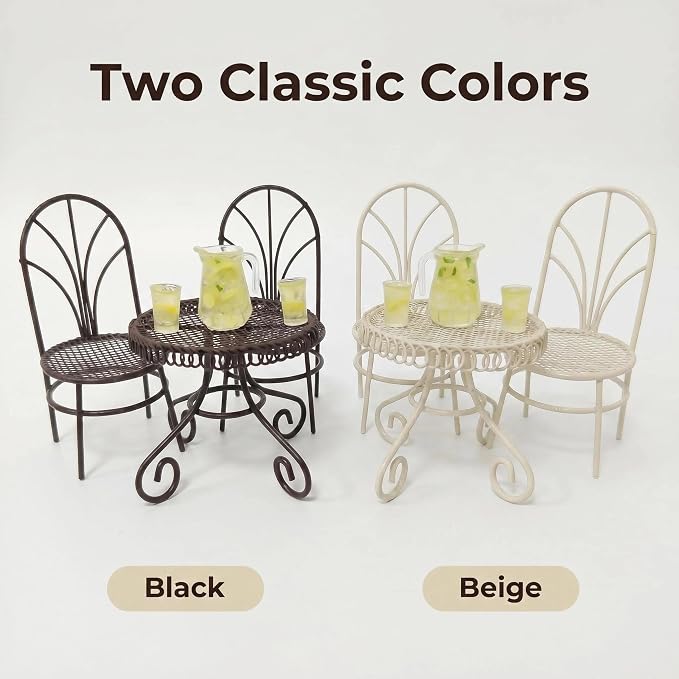 6 PCS Dollhouse Miniature Bistro Table & Chairs Set - Image 8