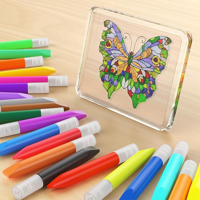72 Pcs Suncatcher Paint Pens Paint Stained Glass Pigment Window Art Pens - Image 7