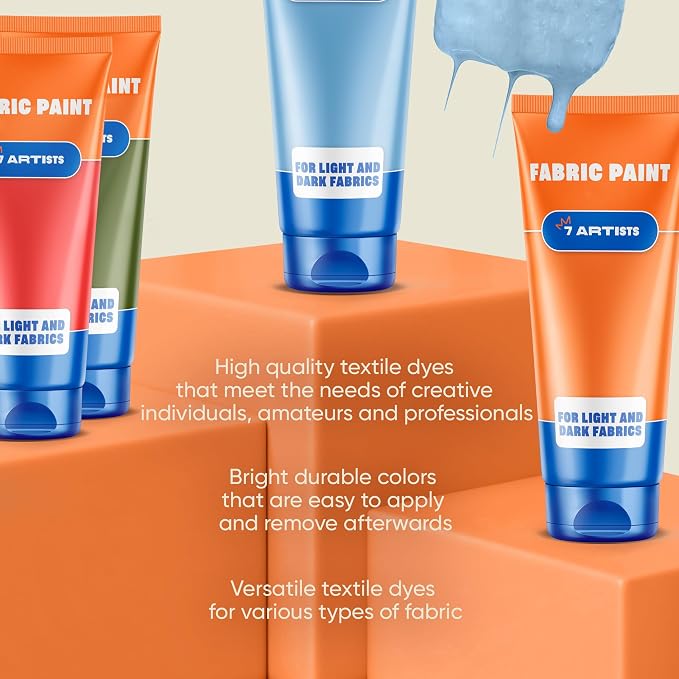 Light Blue Fabric Paint 2 fl. oz – Permanent Fabric Paint Blue - Image 7