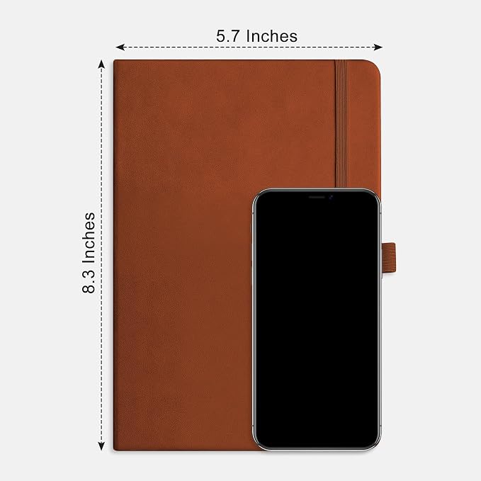 RETTACY Dotted Journal Notebook, 192 Pages, A5 Medium Size | Leather Hardcover - Image 8