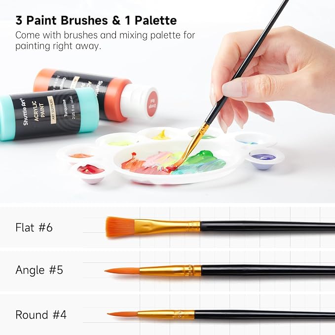 Shuttle Art Acrylic Paint, 25 Colors Acrylic Paint Set, 2oz/60ml Bottles - Image 9