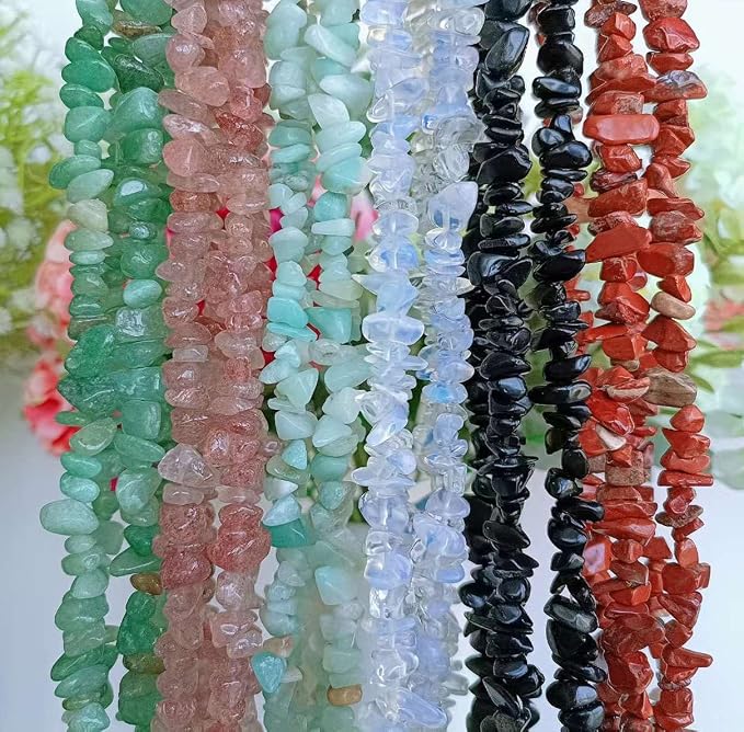 LAIDANLA Strawberry Quartz 400pcs Natural Chip Stone Beads 5-8mm Healing - Image 6