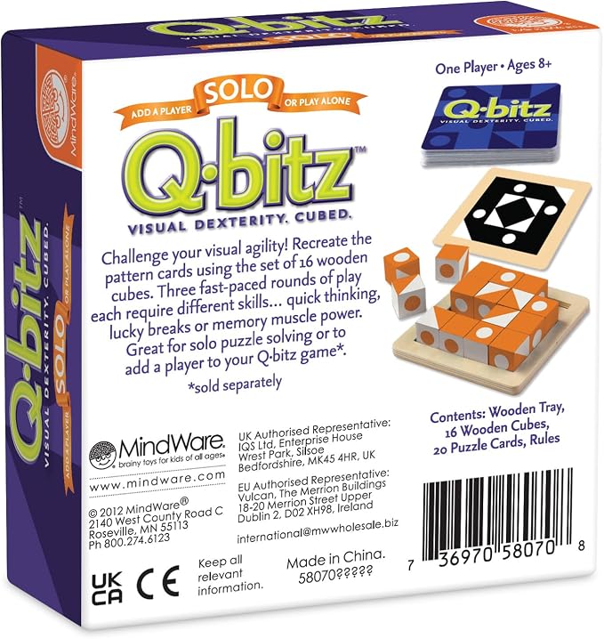 MindWare Q-bitz Solo Visual Puzzle Game, Fast Pattern Matching Logic Game - Image 5
