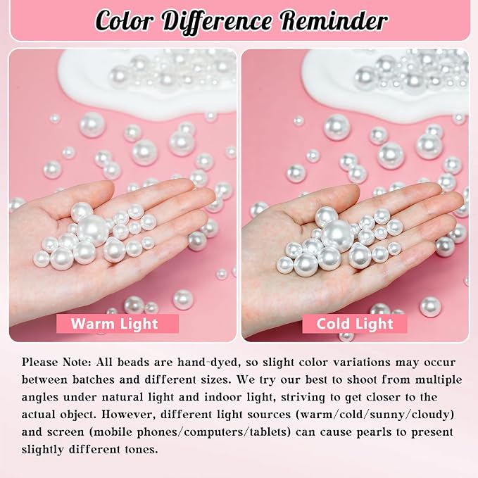 2800PCS 6mm Pearls for Crafting, Artificial Pearl Beads for Vase Filler - Image 7