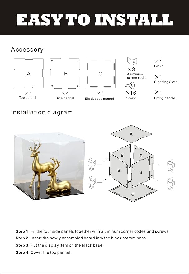 11 Inch Acrylic Display Case for Collectibles, Cube Acrylic Box for - Image 8