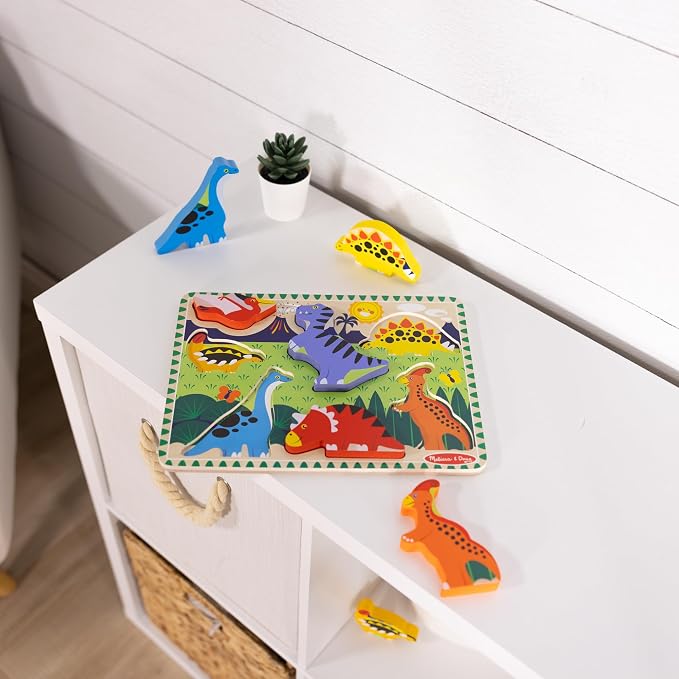 Melissa & Doug Dinosaur Wooden Chunky Puzzle - Image 9