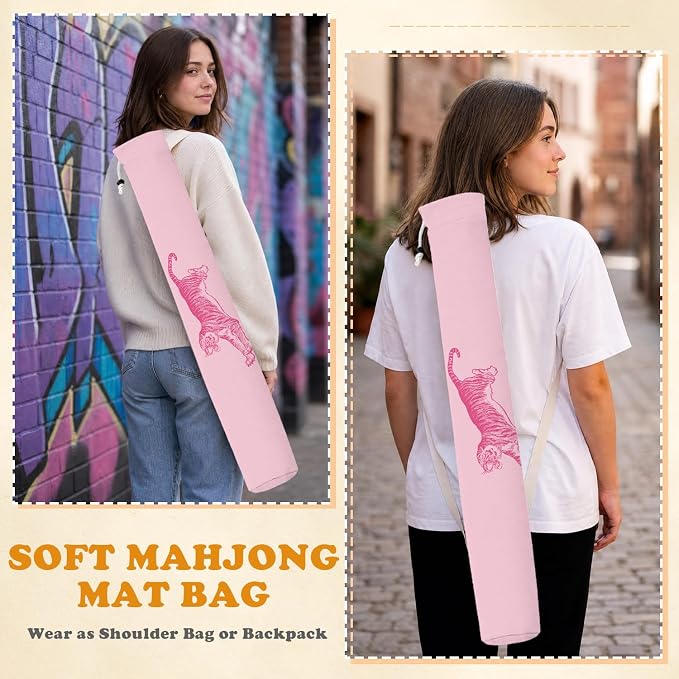 Preppy Pink Tiger Mahjong Mat Bag - Image 7